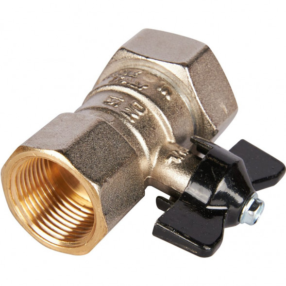 Кран шаровой STOUT 3/4x1 с накидной гайкой, ВР/накидная гайка, ручка бабочка