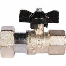 Кран шаровой STOUT 3/4x1 с накидной гайкой, ВР/накидная гайка, ручка бабочка