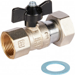 Кран шаровой STOUT 3/4x1 с накидной гайкой, ВР/накидная гайка, ручка бабочка