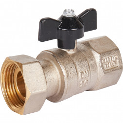 Кран шаровой STOUT 1x1 с накидной гайкой, ВР/накидная гайка, ручка бабочка