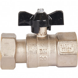 Кран шаровой STOUT 1x1 с накидной гайкой, ВР/накидная гайка, ручка бабочка