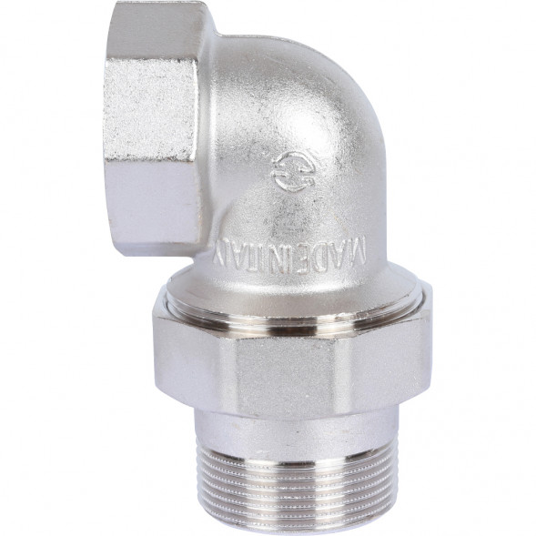 SFT-0057-000112 STOUT Разъемное угловое  соединение  американка  ВН, уплотнение под гайкой o-ring кольцо, никелированное 1 1/2 (2700I4N141400B)