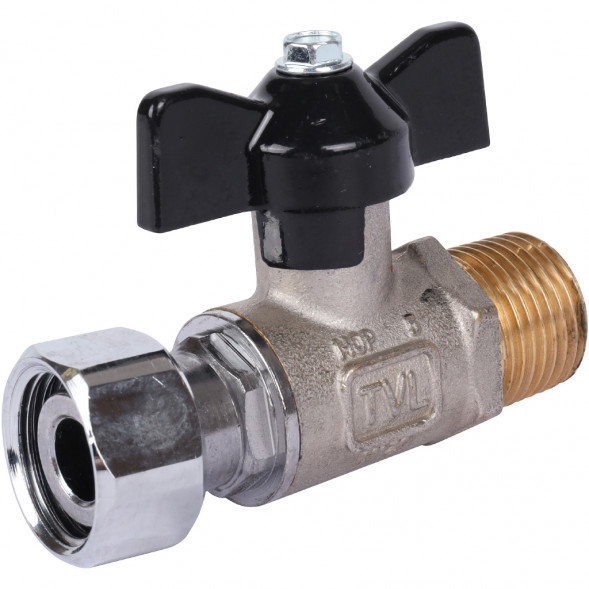 Кран шаровой STOUT 1/2x1/2 с накидной гайкой, НР/накидная гайка, ручка бабочка