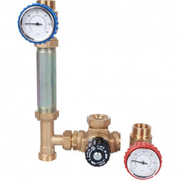 SDG-0002-002001 STOUT Насосная группа с термостатическим смесительным клапаном 3/4  без насоса