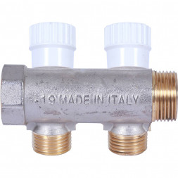 SMB 6852 341202 STOUT Коллектор распределительный 3/4 , 2 отвода 1/2  плоское уплотнение