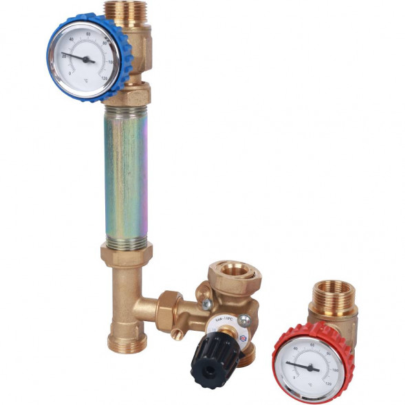 SDG-0007-002001 STOUT Насосная группа с 3-х ходовым приводным смесителем 3/4  без насоса