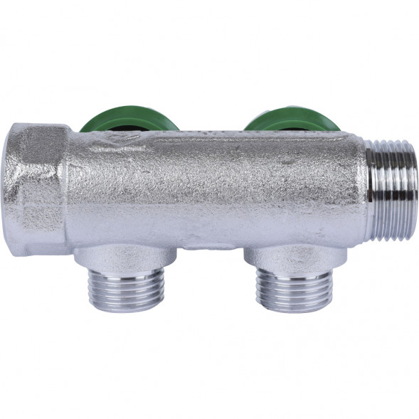 SMB-6850-341202 STOUT Коллектор регулирующий 3/4 , 2 отвода 1/2 под компрессионный фитинг для полимерных труб