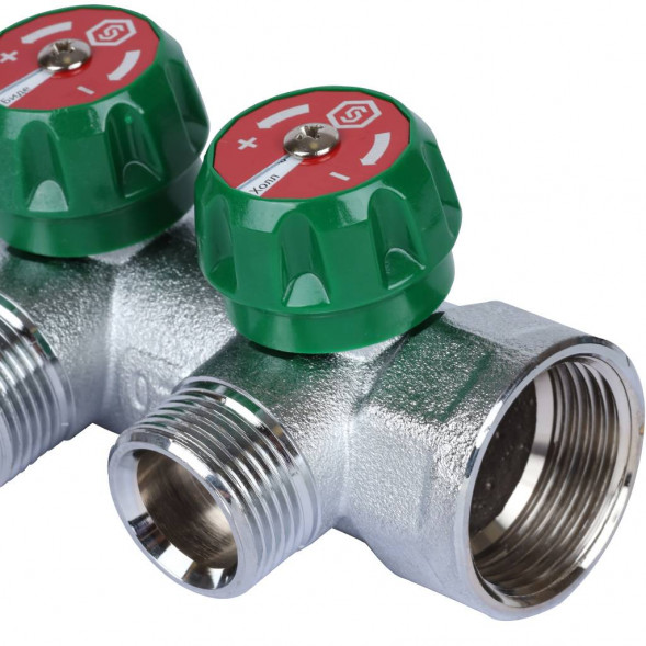 SMB-6850-013402 STOUT Коллектор регулирующий 1 , 2 отвода 3/4  ЕК