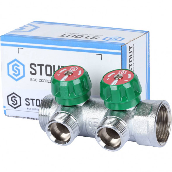SMB-6850-013402 STOUT Коллектор регулирующий 1 , 2 отвода 3/4  ЕК