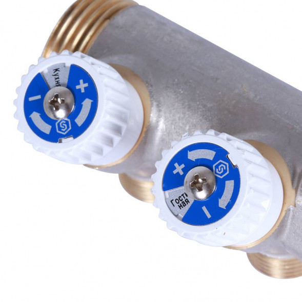 SMB 6852 011202 STOUT Коллектор распределительный 1 , 2 отвода 1/2  плоское уплотнение