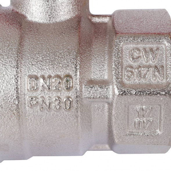 STOUT  Кран шаровой стандартнопроходной, ВР/НР, ручка бабочка 3/4" (красная ручка)