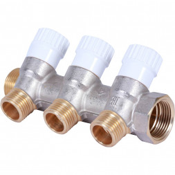 SMB 6852 341203 STOUT Коллектор распределительный 3/4 , 3 отвода 1/2  плоское уплотнение