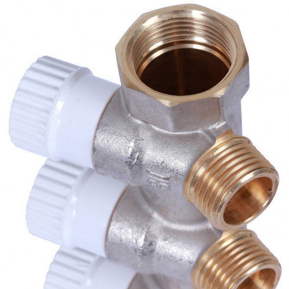 SMB 6852 341203 STOUT Коллектор распределительный 3/4 , 3 отвода 1/2  плоское уплотнение