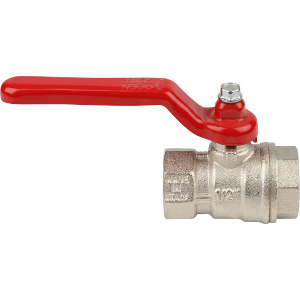 STOUT  Кран шаровой стандартнопроходной, ВР/ВР, ручка рычаг 1/2" (красная ручка)