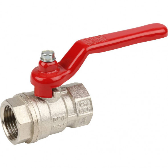 STOUT  Кран шаровой стандартнопроходной, ВР/ВР, ручка рычаг 1/2" (красная ручка)