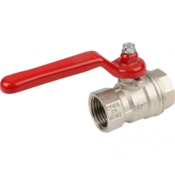 STOUT  Кран шаровой стандартнопроходной, ВР/ВР, ручка рычаг 1/2" (красная ручка)