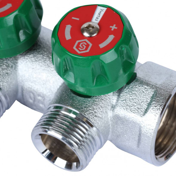 SMB-6850-013403 STOUT Коллектор регулирующий 1 , 3 отвода 3/4  ЕК