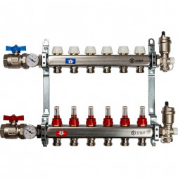 SMS 0907 000006 STOUT Коллектор из нержавеющей стали в сборе с расходомерами 6 вых.