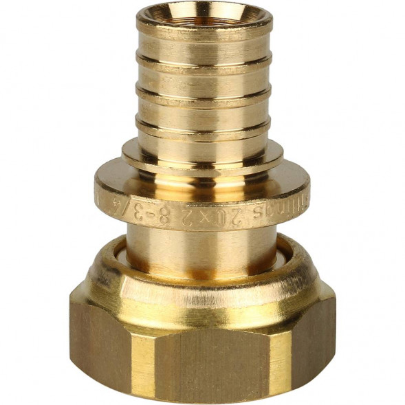 SFA-0019-002034 STOUT Переходник с накидной гайкой 20xG 3/4  для труб из сшитого полиэтилена аксиальный (3400C7H052028B)