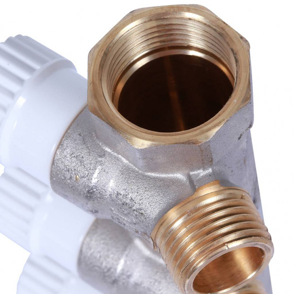 SMB 6852 341204 STOUT Коллектор распределительный 3/4 , 4 отвода 1/2  плоское уплотнение