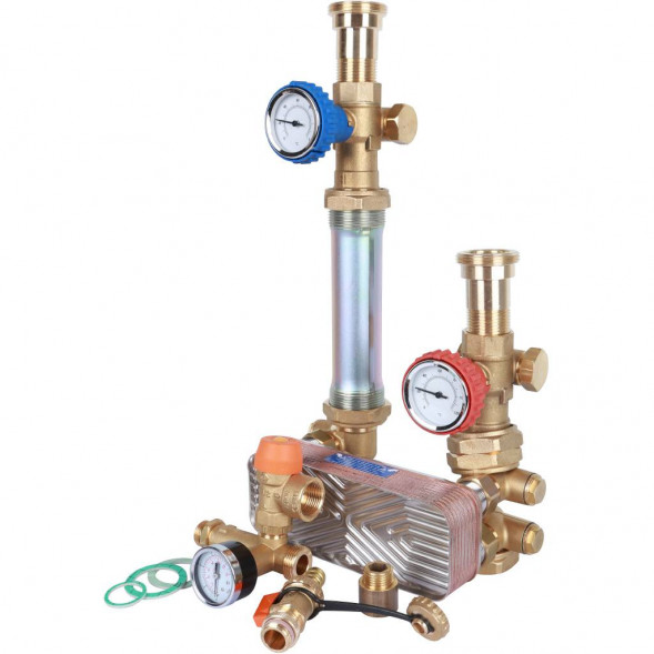 SDG-0038-182501 STOUT Насосная группа с теплообменником 18 пластин, без насоса в теплоизоляции