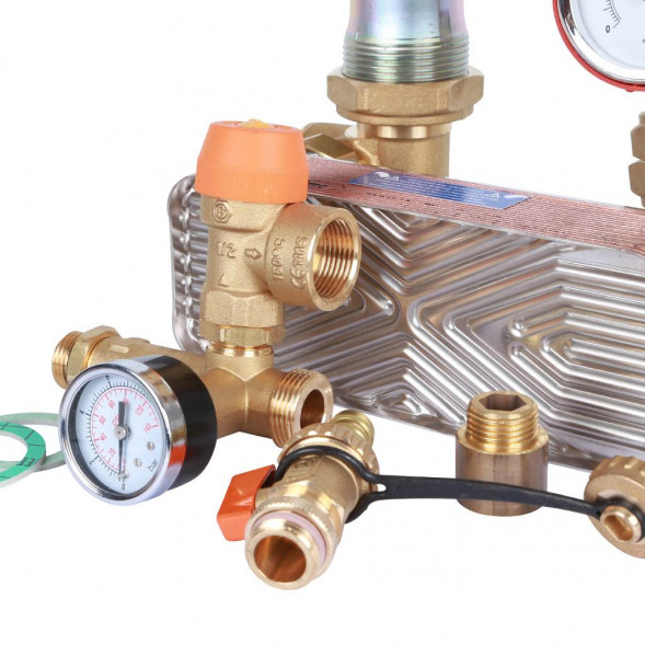 SDG-0038-182501 STOUT Насосная группа с теплообменником 18 пластин, без насоса в теплоизоляции