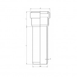 Труба канализационная с раструбом 32 х 2000 мм белая, HTEMw
