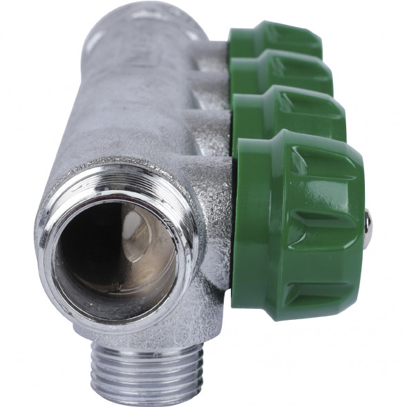 SMB-6850-341204 STOUT Коллектор регулирующий 3/4 , 4 отвода 1/2 под компрессионный фитинг для полимерных труб