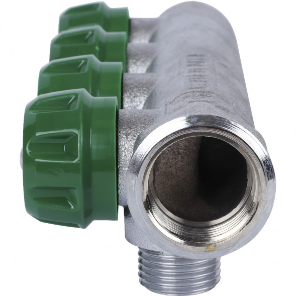 SMB-6850-341204 STOUT Коллектор регулирующий 3/4 , 4 отвода 1/2 под компрессионный фитинг для полимерных труб